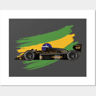 Ayrton Senna's Lotus 98T Illustration Posters and Art